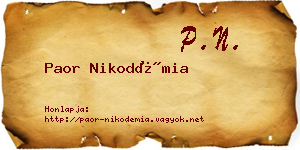 Paor Nikodémia névjegykártya